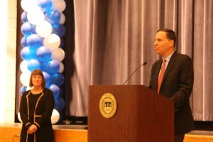 Brandeis' future president, Ron Leibowitz addressed students at a welcome reception this January. 