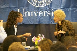 Johnson interviewed writer and professor Margo Jefferson '68 about her new memoir at an event this March. 